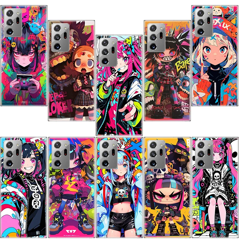 Graffiti Art Colorful Princess Girl Phone Case for Samsung A17 A37 A57 A54 A14 A24 A34 A07 A04S A02S A12 A22 A32 A52S A16 A26 A3