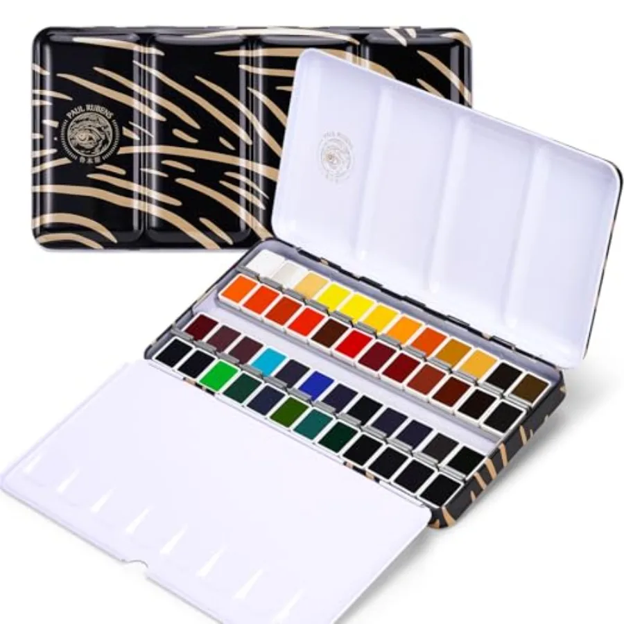 

Artist Watercolor Paint Set48 Vibrant Colors in Portable Box Great Lightfastness Perfect Travel Professional Watercolor Set for