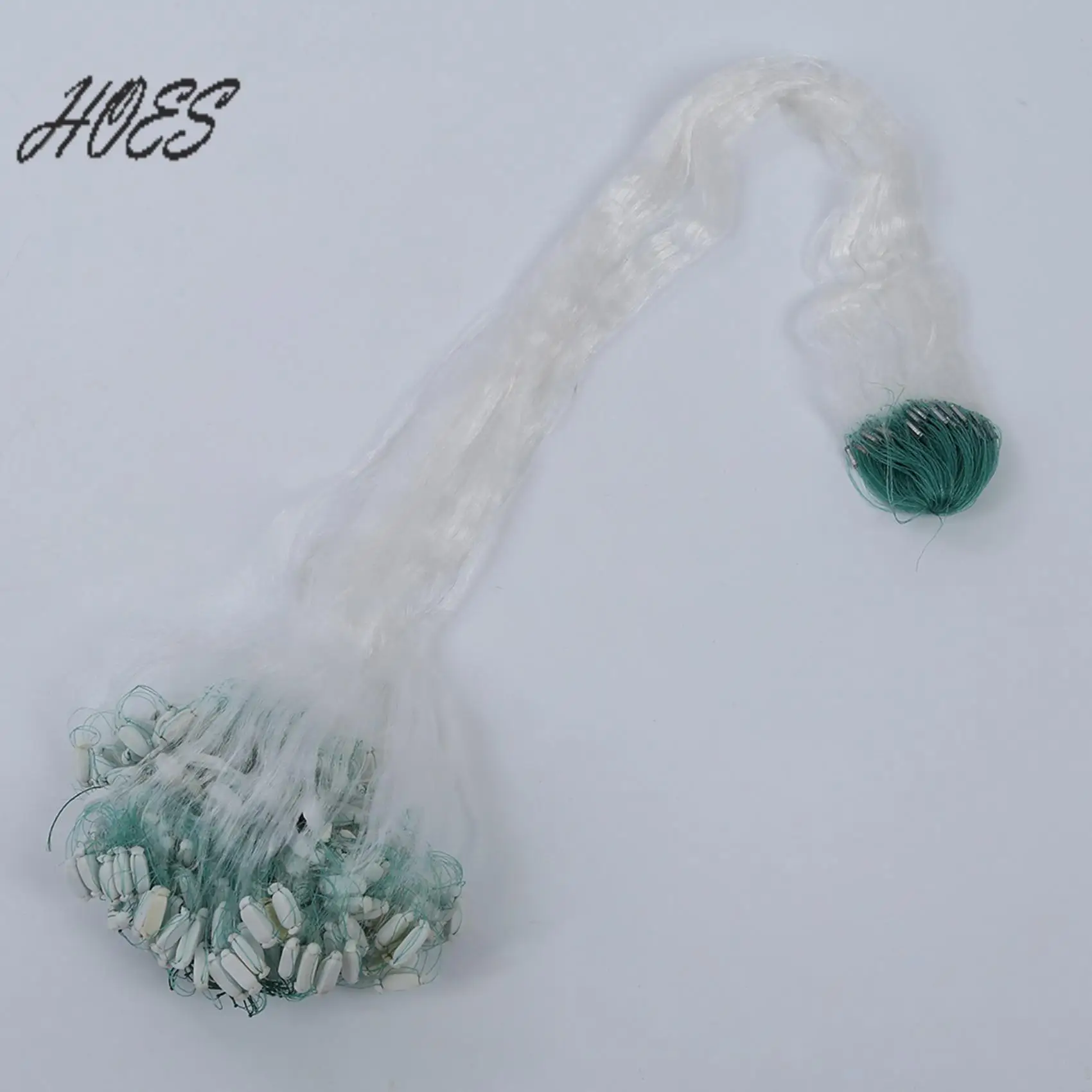 

HOES-3X Clear White Green Monofilament Fishing Fish Gill Net W Float 25M