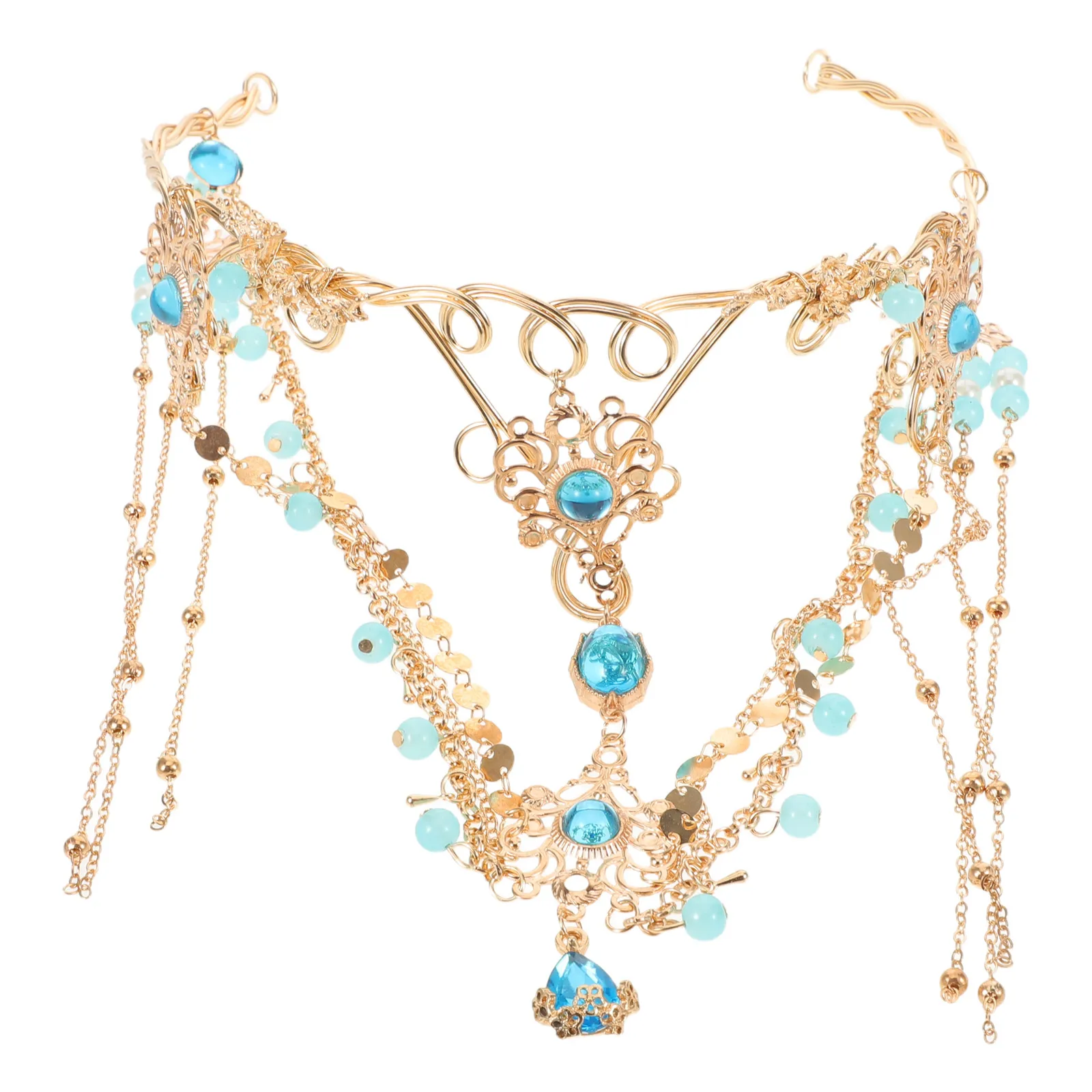 

Tassel Forehead Chain Ancient Style Rhinestone Headband For Women Traditional Chinese Costume Bridal Hair Accessories Festival