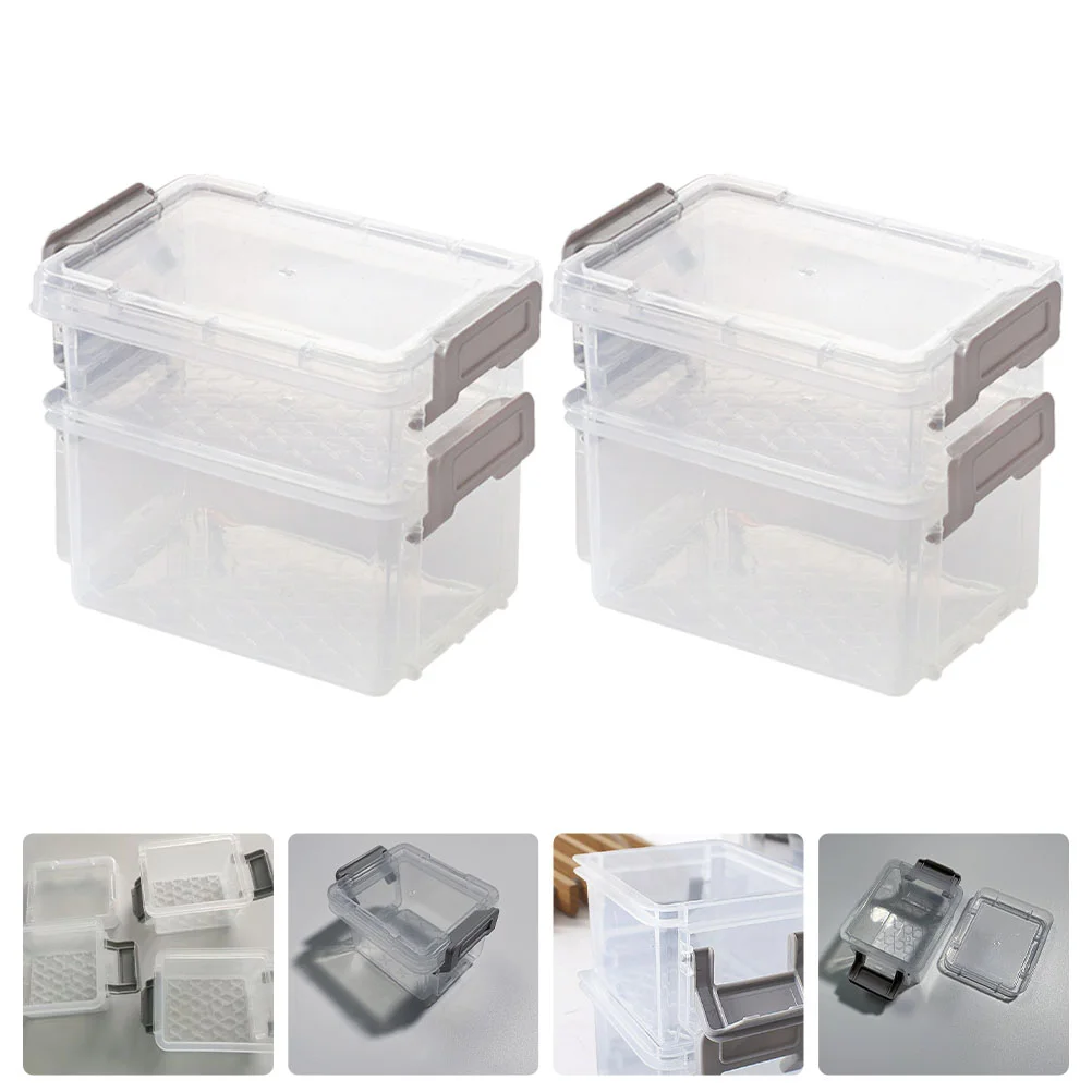 

6/4Pcs Desktop Storage Cases Transparent Jewelry Organizers Stackable Boxes Living Room Desktop Storage Box Jewelry Box