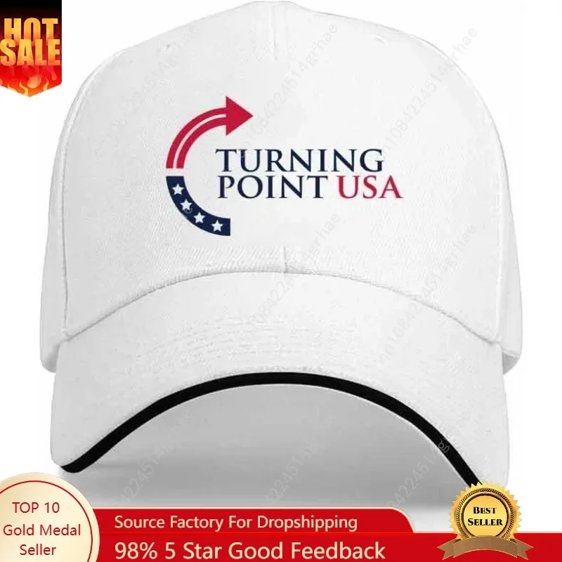 

Turning Point USA Charlie Kirk Hat Adjustable Baseball Cap Unisex Men&Women White