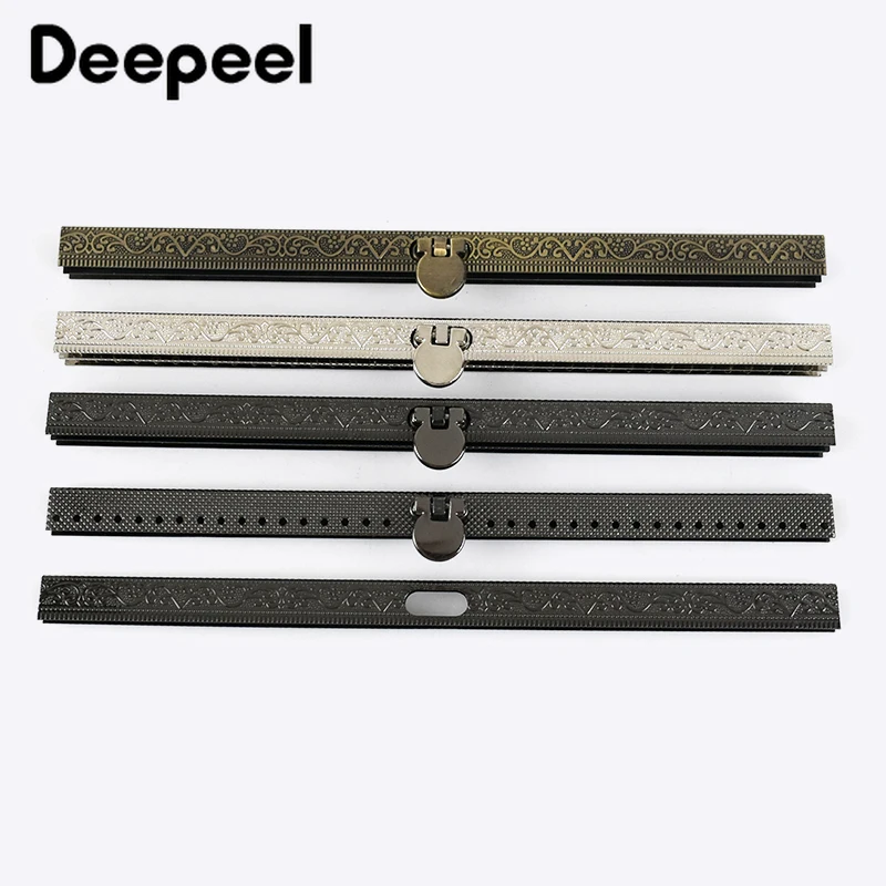 5Pcs Deepeel 19cm Metal Embossed Purse Frame Bag Lock Clutch Coin Bags Clasp Sewing Hardware Wallet HandBag Parts Accessories