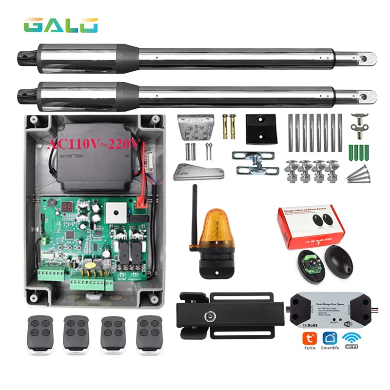 

GALO Solar Swing Gate Opener 24VDC Double Arms For Outdoor Gates Solar System DIY Swing Gate Actuator