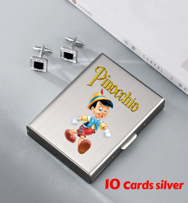 

Держатель для визитных карточек Pinokio, RFID-держатель для кредитных карт, чехол для удостоверения личности из нержавеющей стали, тонкий металлический кошелек