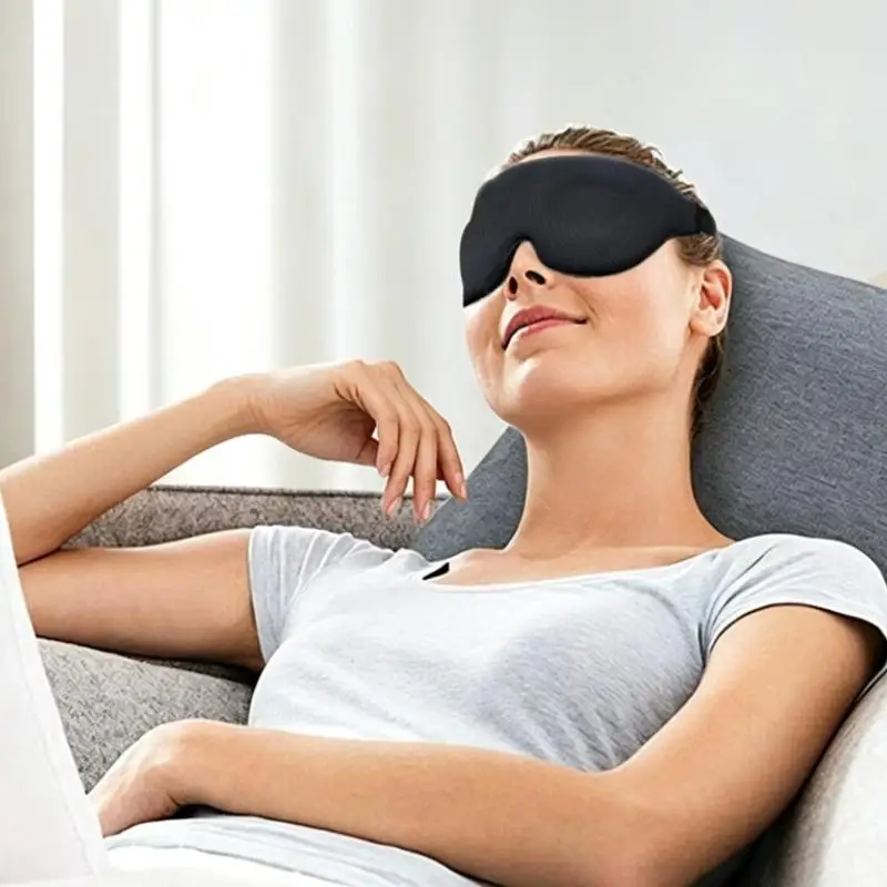 1Pcs Comfortable & Breathable Sleep Mask With Nose Pad 3D Eye Mask Adjustable Eye Cover For Sleeping Travel Nap And Blackout