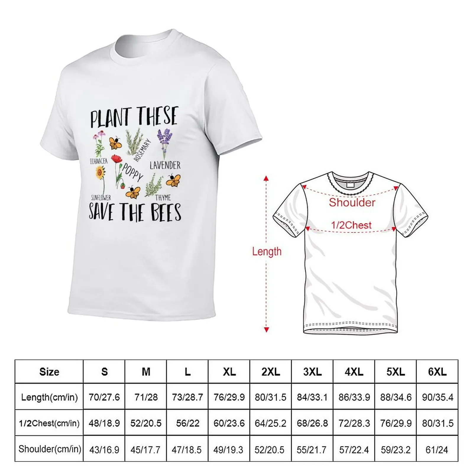 Plant These And Save the Bees - Gardening Lovers - Botanical Quotes T-Shirt t shirt man cotton funny t shirts cotton T-Shirt