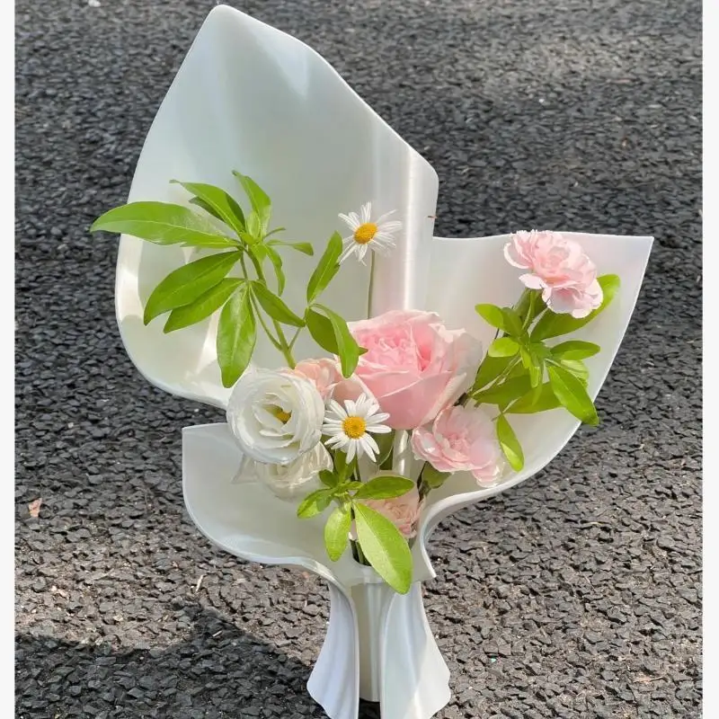 New Nordic Style Flower Bouquet Vase 3D Printing Creative Desktop Ornament Modern Art Irregular Flower Display Container Office