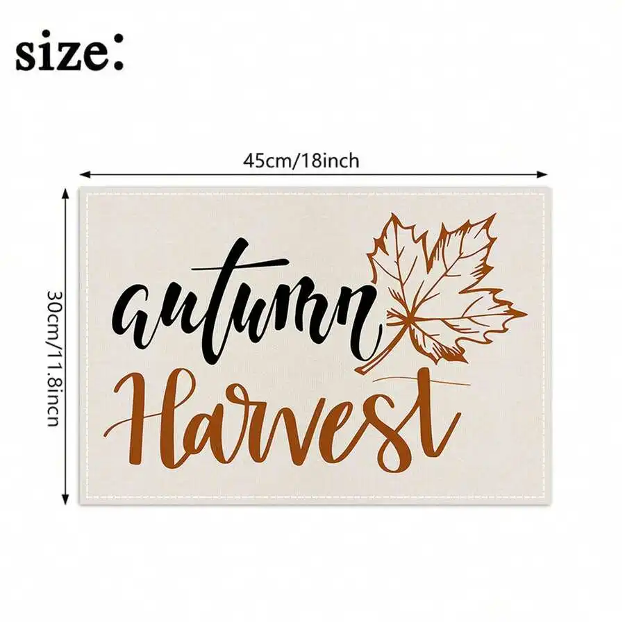 11.81*17.72inches Thanksgiving Placemats Heat-Resistant Fall Table Mats Coasters For Parties Kitchen Dining Table Decor