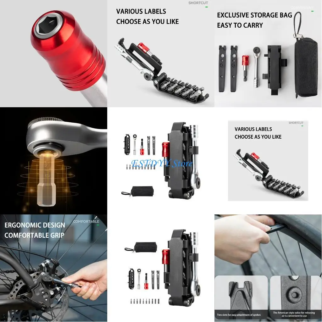 

G6DE Regulable Quick Spanners Set Screwdriver Rod Quick Socket Wrenches Hand Tool for Bike Maintenances