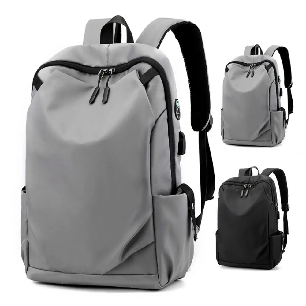 Casual Nylon Men Backpack Waterproof Large Capacity Travel Laptop Rucksack Business Boarding Bag USB Charging Student School bag