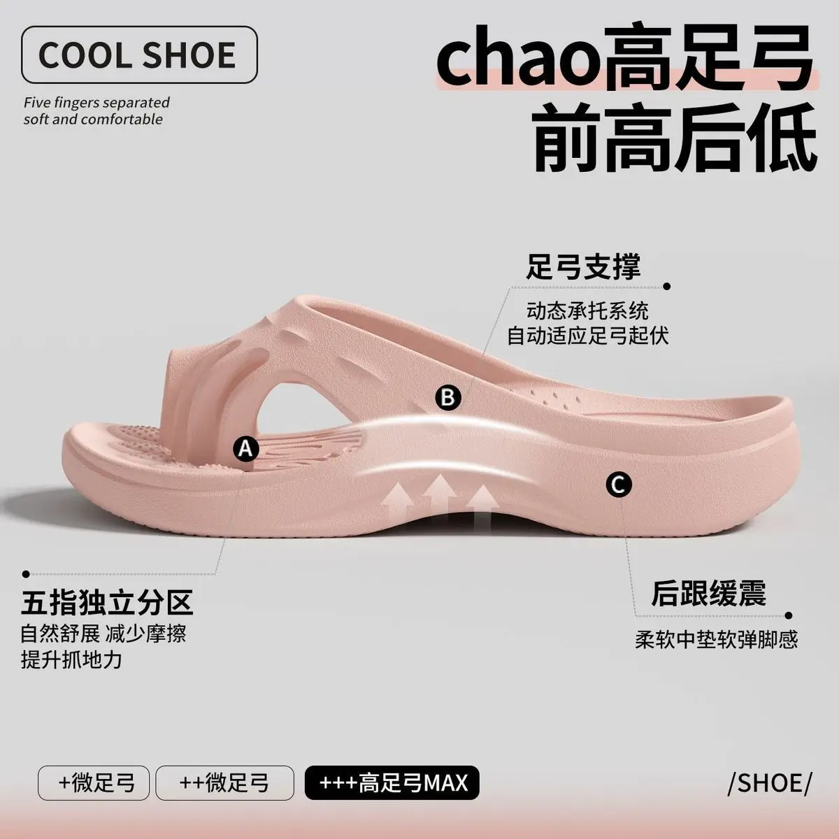Summer eva five-finger claws slippers women's summer arch support home out non-slip granules massage five-toed sandals
