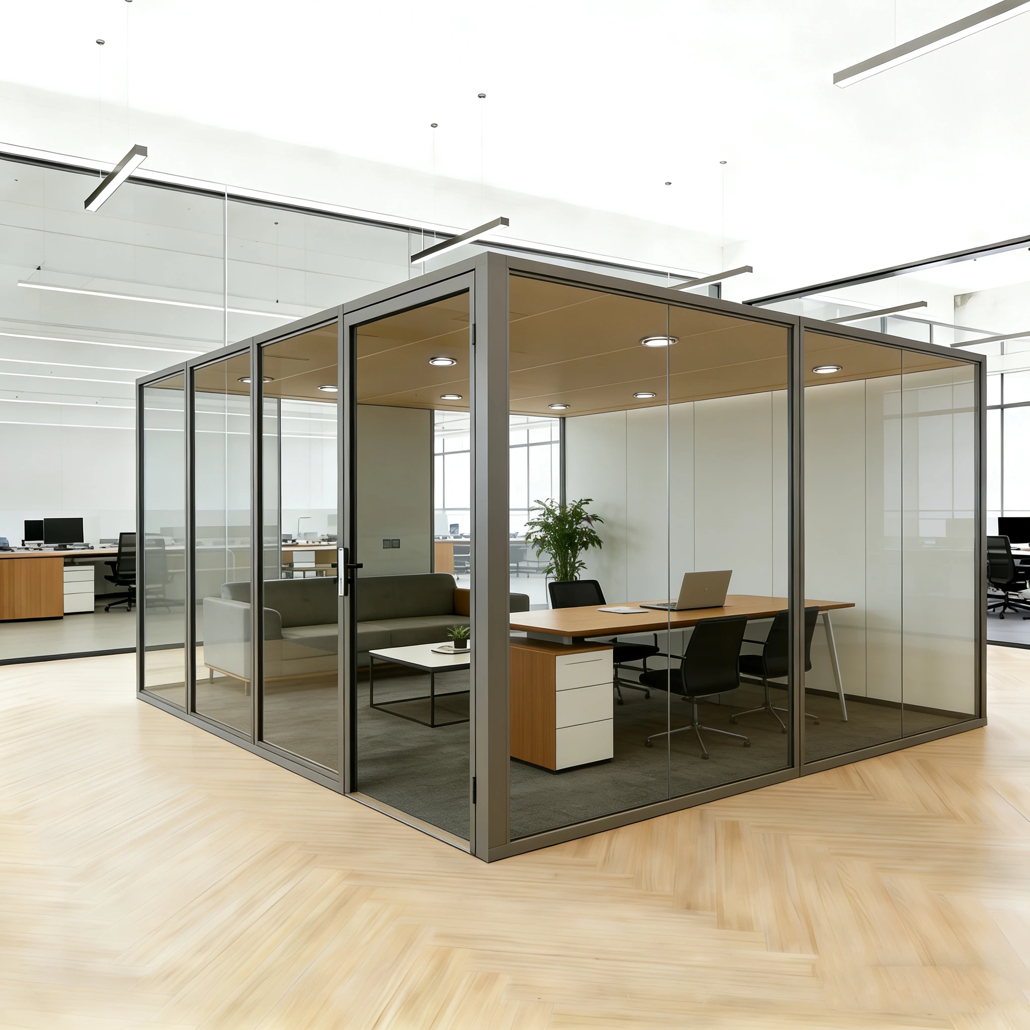 2026 Modern Real Photo Easy Installation Soundproof Booth Home Office Pod Wheels Silence Room for Personal Work Aluminum