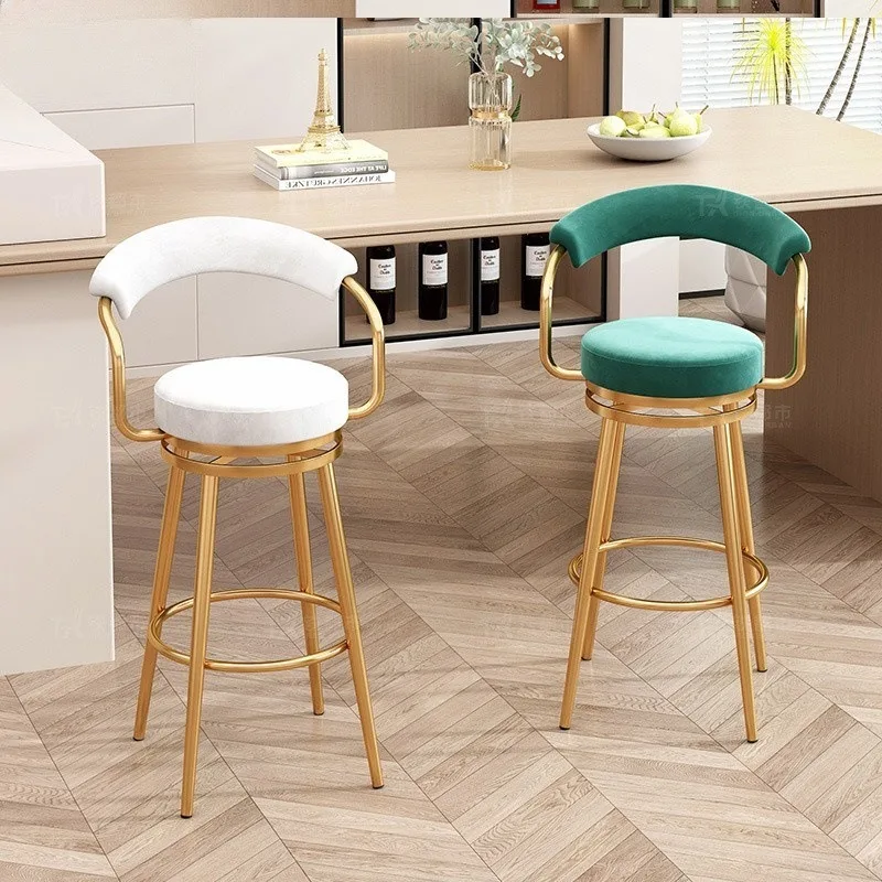 vbLuxury Velvet High Back Swivel Bar Stool Adjustable Counter Stool for Hotel Dining Bedroom & Home Bar Use*