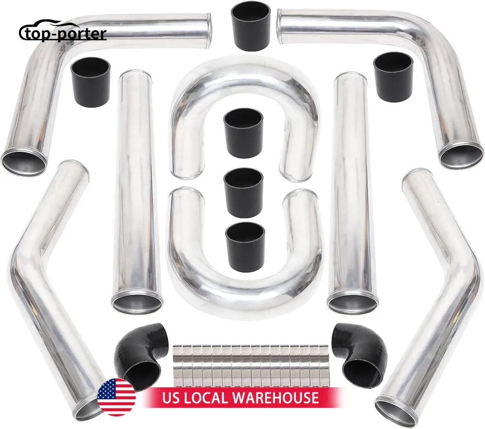 

2 Inch Universal Turbo Intercooler Piping +Silicone Coupler + Clamp Kit Aluminum