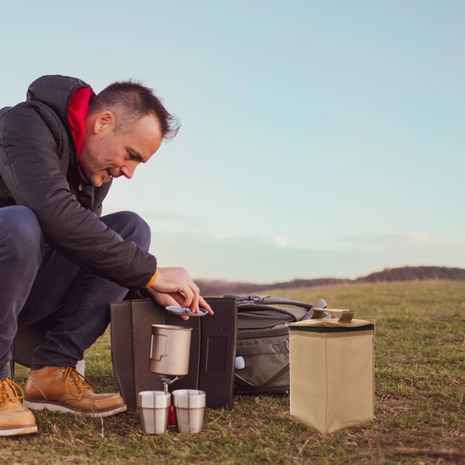 

Gas Tank Case for Outdoor Use Sturdy Cylinder Storage Bag Portable Organizer for Camping Lanterns Beer Cups Propane Accessories