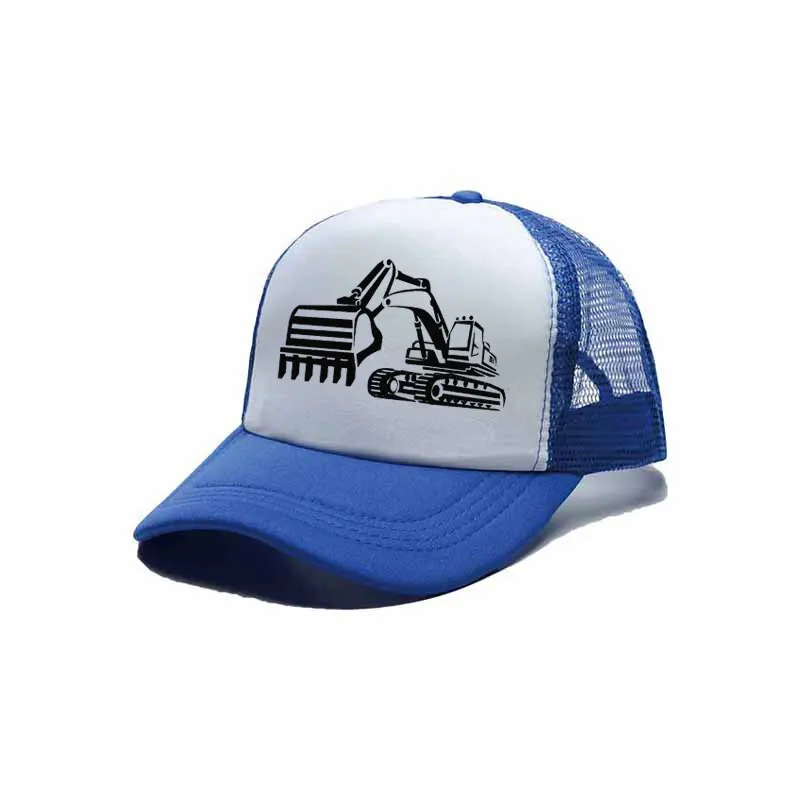 Excavator for Boys Sandwich Cap Unisex Trucker Dad Hat Adjustable Casual Sports Sun Hat for Mens Womens baseball cap hats