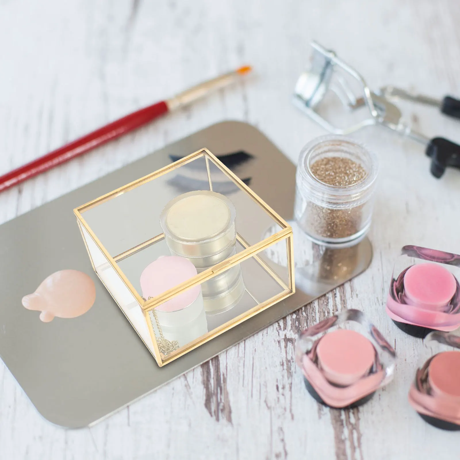 

Simple Jewelry Storage Box Clear Design Space Saving for Earrings Necklaces Bracelets Organizer Small Items Holder Travel Use