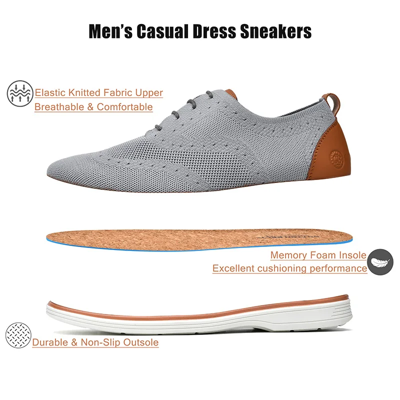 Męskie siatkowe trampki biznesowe Modne buty sportowe Casual Oxford Dress Shoes Oddychające lekkie buty do biegania i chodzenia