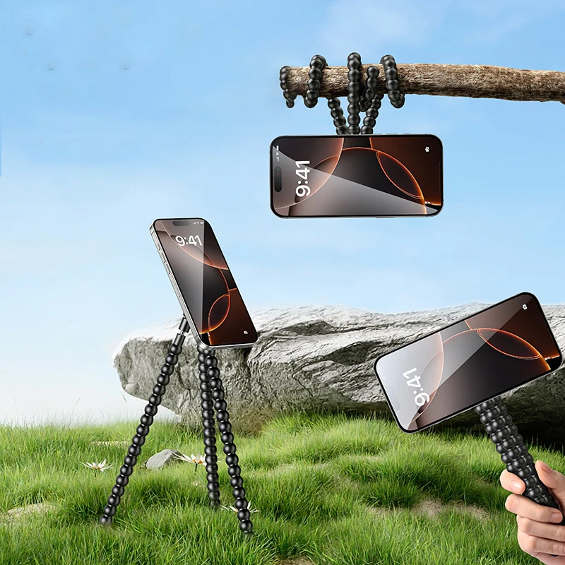 Tripod Magnetik Eary dengan Remote dan Dudukan Ponsel Kickstand Tongkat Selfie Tembakan Multi-sudut Yang Dapat Disesuaikan Tingginya untuk Perekaman Video
