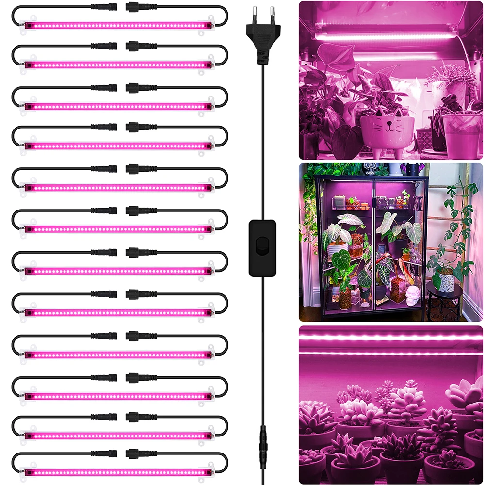 30CM 50CM LED Grow Light Bars Pink Purple Full Spectrum Phyto Lamp for Indoor Plants Greenhouse Flowers AC220V Grow Light Strips