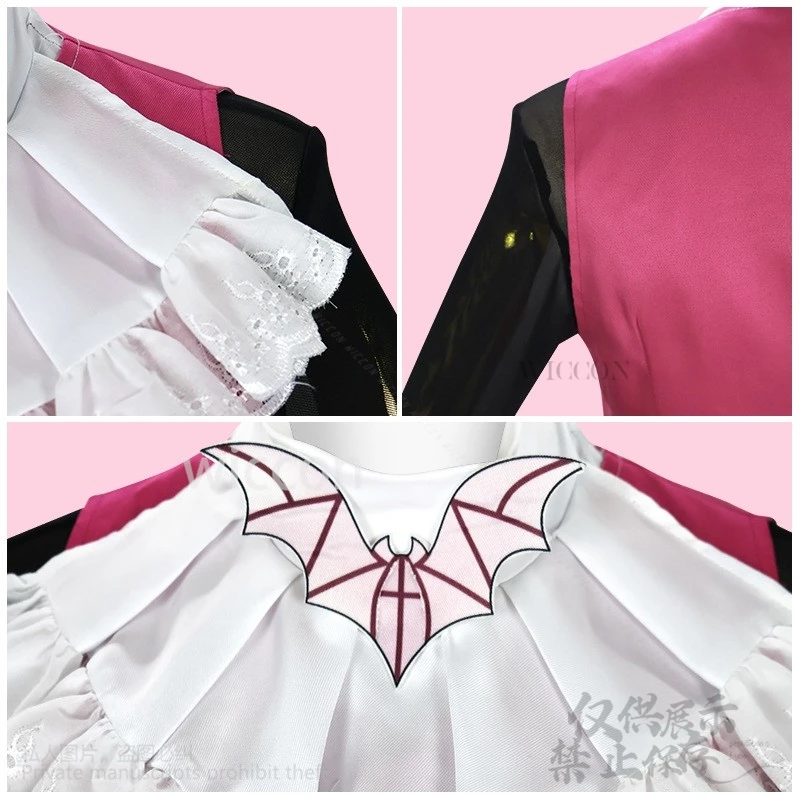 Anime Film Monster Cosplay Draculaura Kostuum Hoog Meisje JK School Jurk Roze Lolita Pruiken Vampiree Halloween Kerst Rollenspel