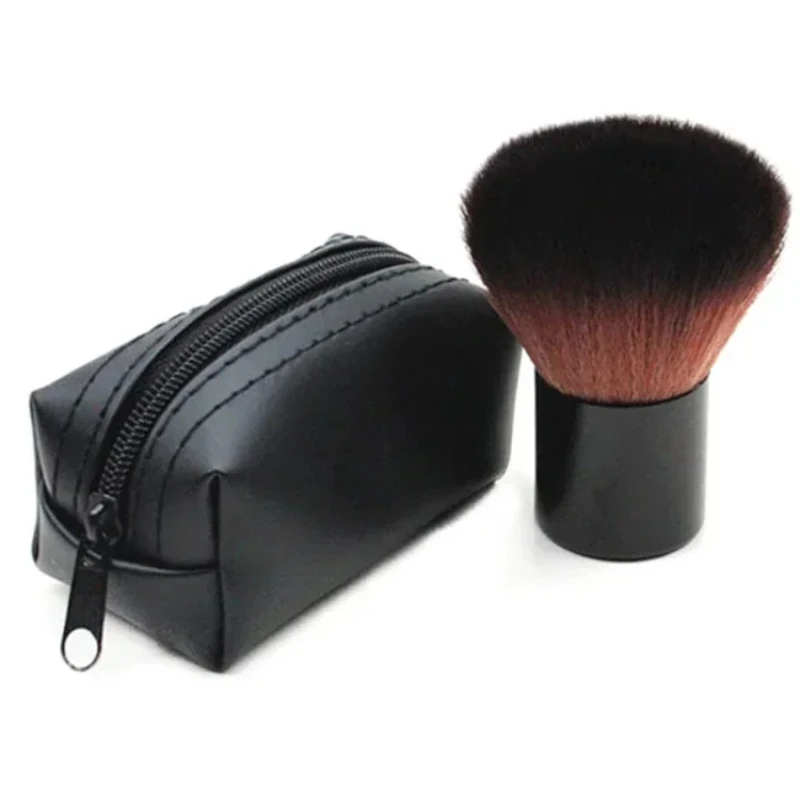 Loose Powder Foundation Brush Blush Bronzer Brush with Box Synthetic Hair Flat Brush with Lid Case Contour Beauty Makeup Tools