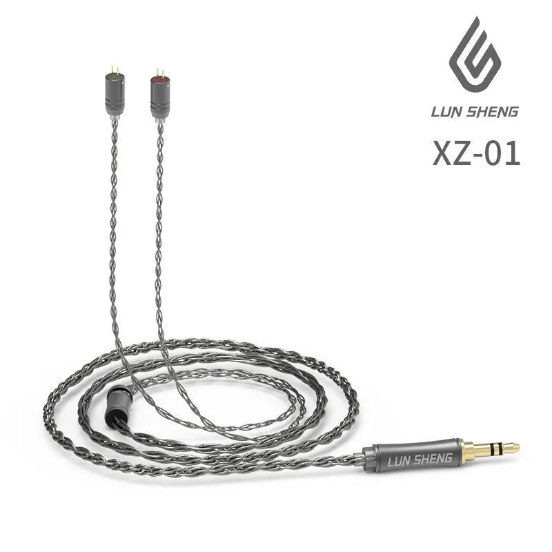 XZ01 8-Strand Single Crystal Copper Silver-Plated Earphone Upgrade Cable 3.5mm 4.4mm to 0.78x2p Balanced HiFi Audiophile Cable