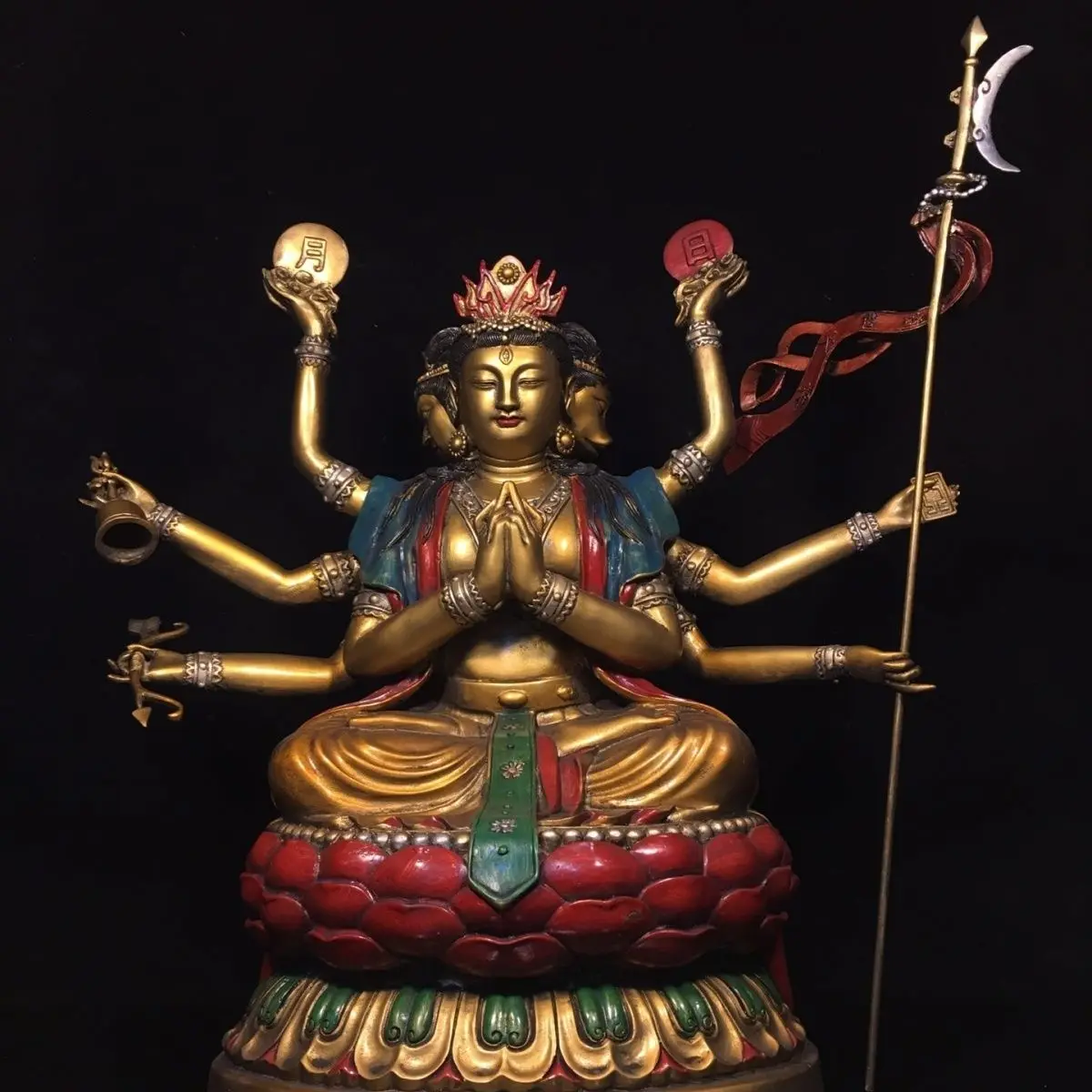 Seiko pure copper painting Jiutian Leizu width 42cm high 41.5cm thick 19cm weight about 7.9kg