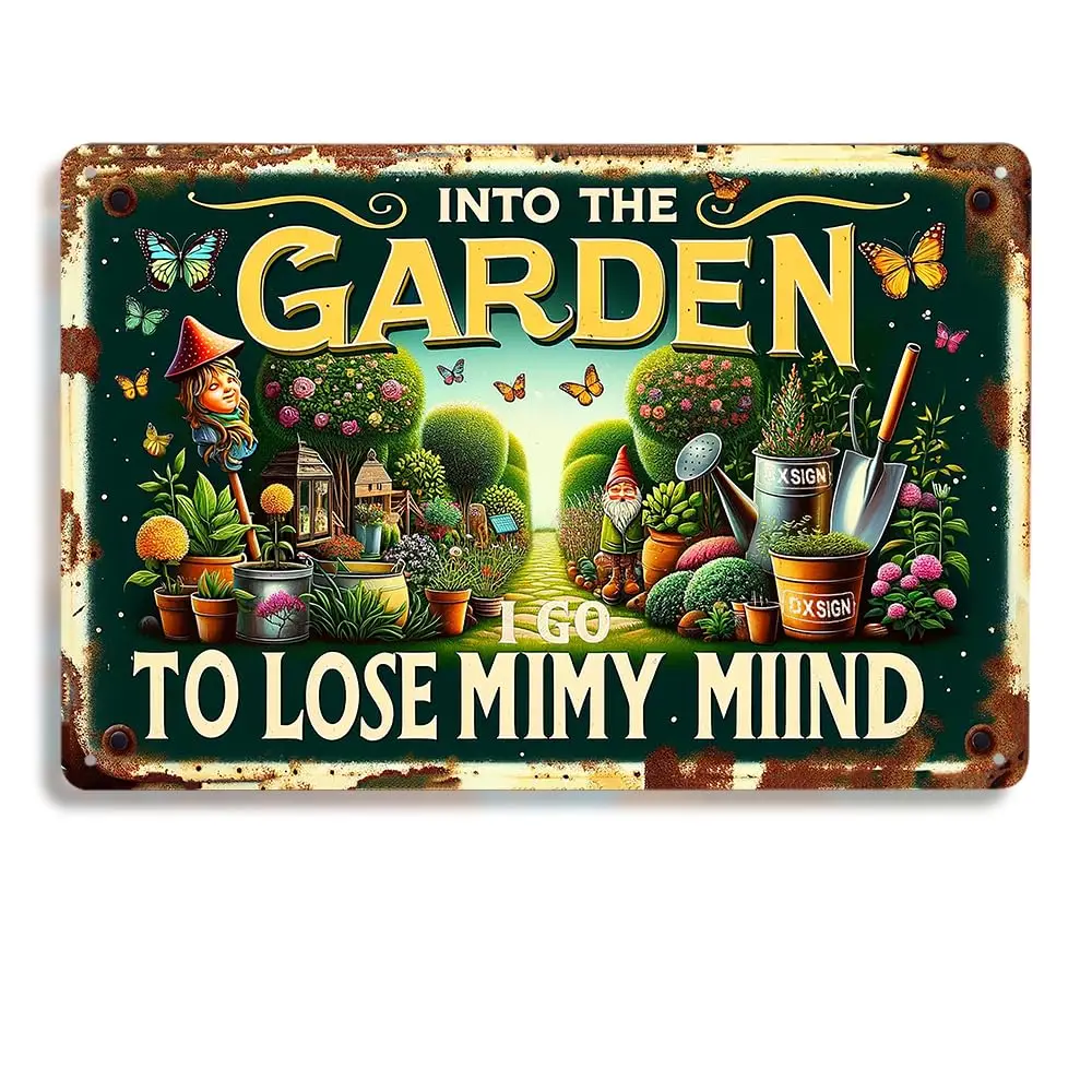 Enchanting Garden Tin Sign - Whimsical 