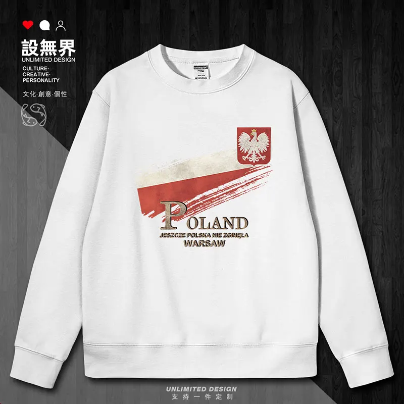 Polish Warsaw Flag Emblem National Retro mens hoodies fashion crewneck sweatshirt jerseys pullovers Coat clothes autumn winter