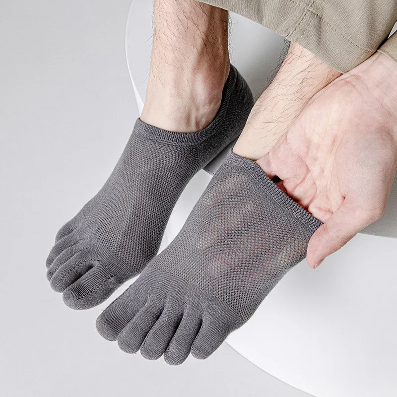 Socks Men Spring Summer Mesh Toe Breathable Comfortable Summer Shallow Mouth Fashion Thin Cotton Socks Calcetines Erkek Sox