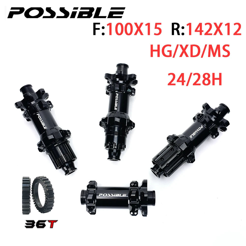 Possible Mx  Ratchet System Bicycle Hubs MTB Mountain Bike Wheel 24/28 Holes Disc Brake 100X15 142X12 Support HG XD MS