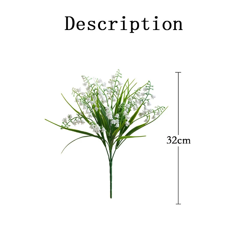 32 cm 5-Gabel-Blauklee-Strauß Künstliche Blumen DIY Süßigkeitenbox Scrapbooking Weihnachtsdekoration für Zuhause Hochzeit Party Kunststoffblume – Detail 1