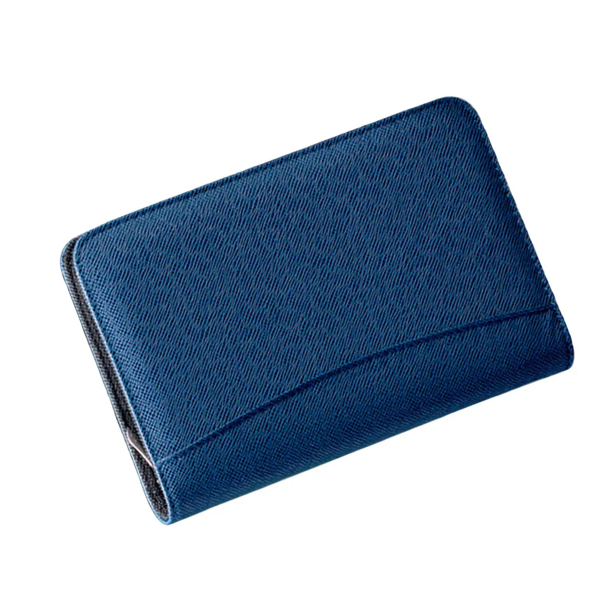 PU A6 Zipper Notebook with Built-in Calculator 4 Bank Card Slots Large Cash Pocket 6 Ring Binder Loose-Leaf Notepad Pen
