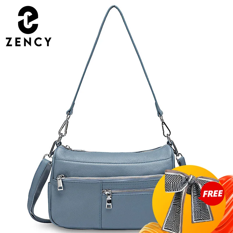 Torebka damska Zency Noble Temperament, 100% skóra naturalna, zimowa, czarna, różowa, modna torebka crossbody, beżowa torebka typu hobo.