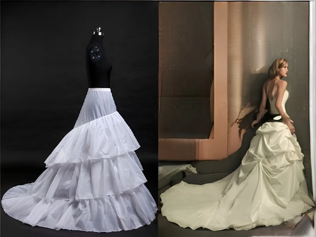 

MisShow Платье-Русалка Нижняя Юбка Белая 3-обруч Регулируемая Эластичная Талия Длина Пола Рыбий Хвост Кринолин Свадебные Платья Нижняя Юбка