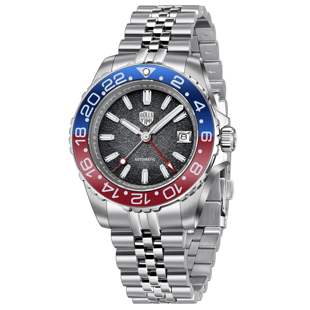 2026 Nieuwe RollsTimi Herenhorloges NH34 Luxe Automatisch Horloge Heren GMT Mechanisch Man AR Saffier Waterdicht Luminescerende Keramische Lunette