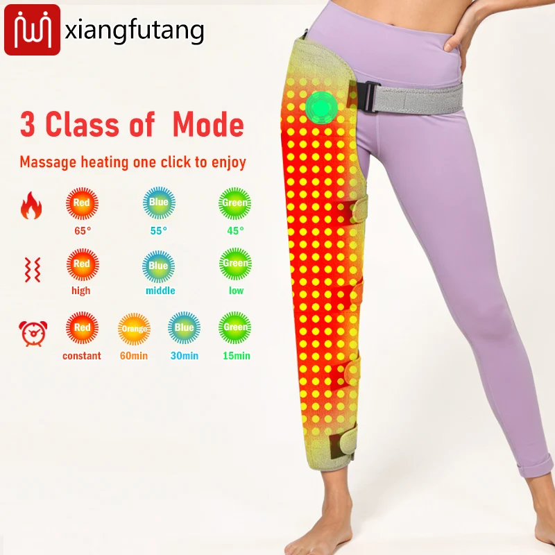 Red Light Heating Leg-Hip Protector with Leg-Hip Vibration Massage Relieves Muscle Pain, Strain Rheumatic Discomfort