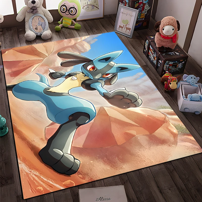 

Pokemen Mega Lucario Area Rug,Carpet for Home Living Room Bedroom Sofa Doormat Kitchen Decor,Non-slip Floor Mat Alfombras