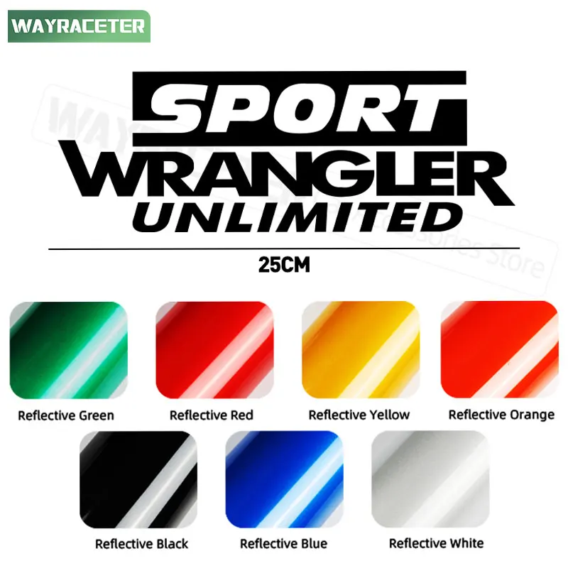 1 Pc Reflective Rubicon Unlimited Sport Side Fender Sticker Bonnet Trunk Decal For Jeep Wrangler JK JL TJ YJ CJ Accessories