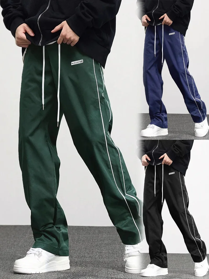 

Men's Vintage Casual Trousers Woven Sports Pants High Street Faion Retro Long Pants Straight Leg mid Waist All Season