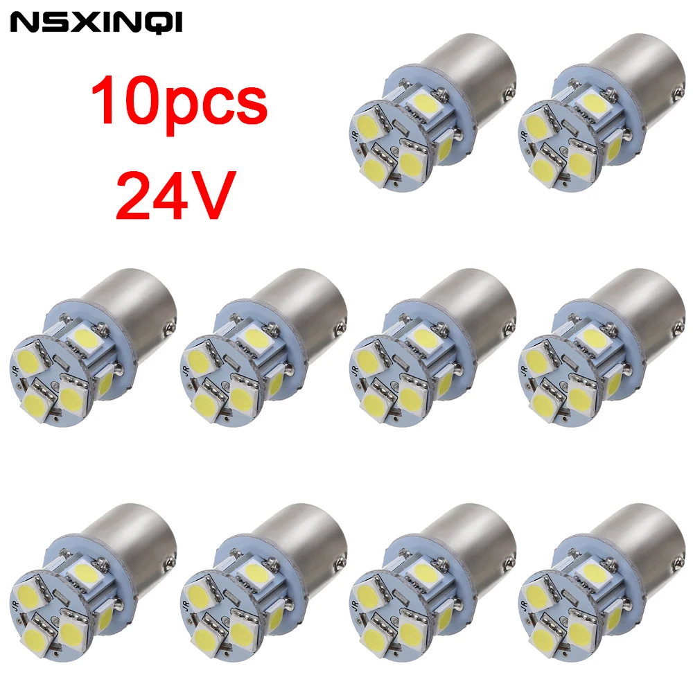 NSXINQI 10pcs 24V 5050 8SMD LED Bulb Light Car Truck 1156 BA15S P21W 1157 BAY15D P21/5W Turn Signal Lights Brake Reverse Lamp