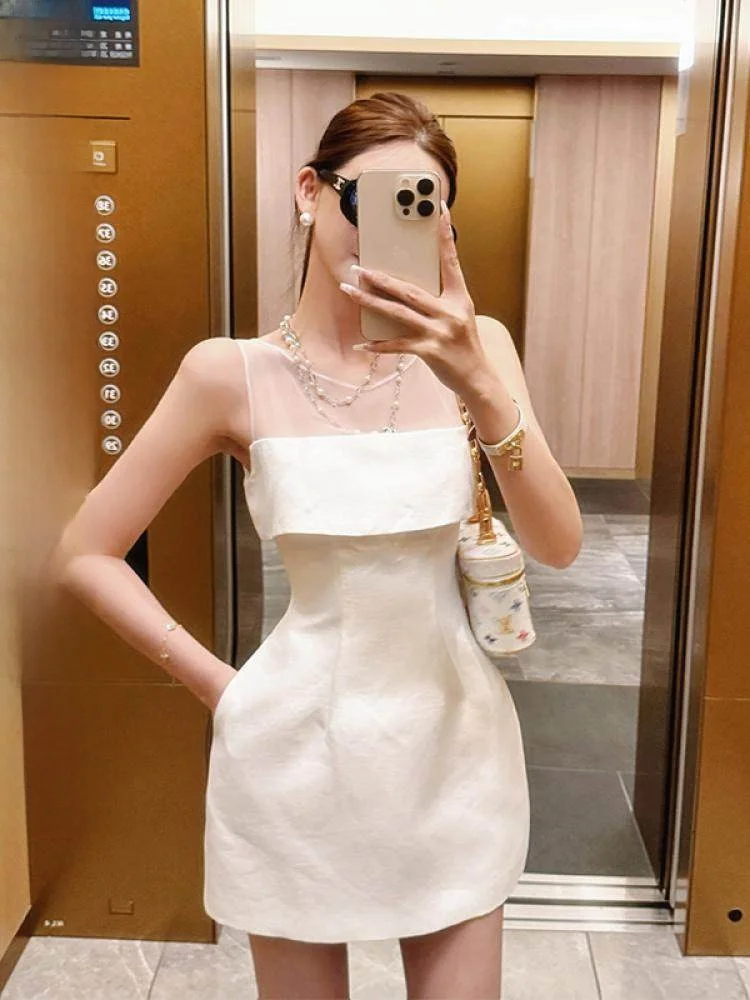 

Li Wan Jun Pure Desire Lace Patchwork Svel Dr Women's Summer Ele Lady's Dr Birthday Dr A-Line Dr