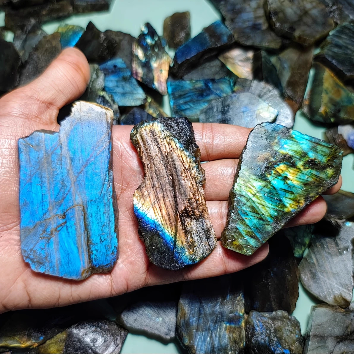 Natural Labradorite Slab  High Flash Raw Labradorite Pick a Size