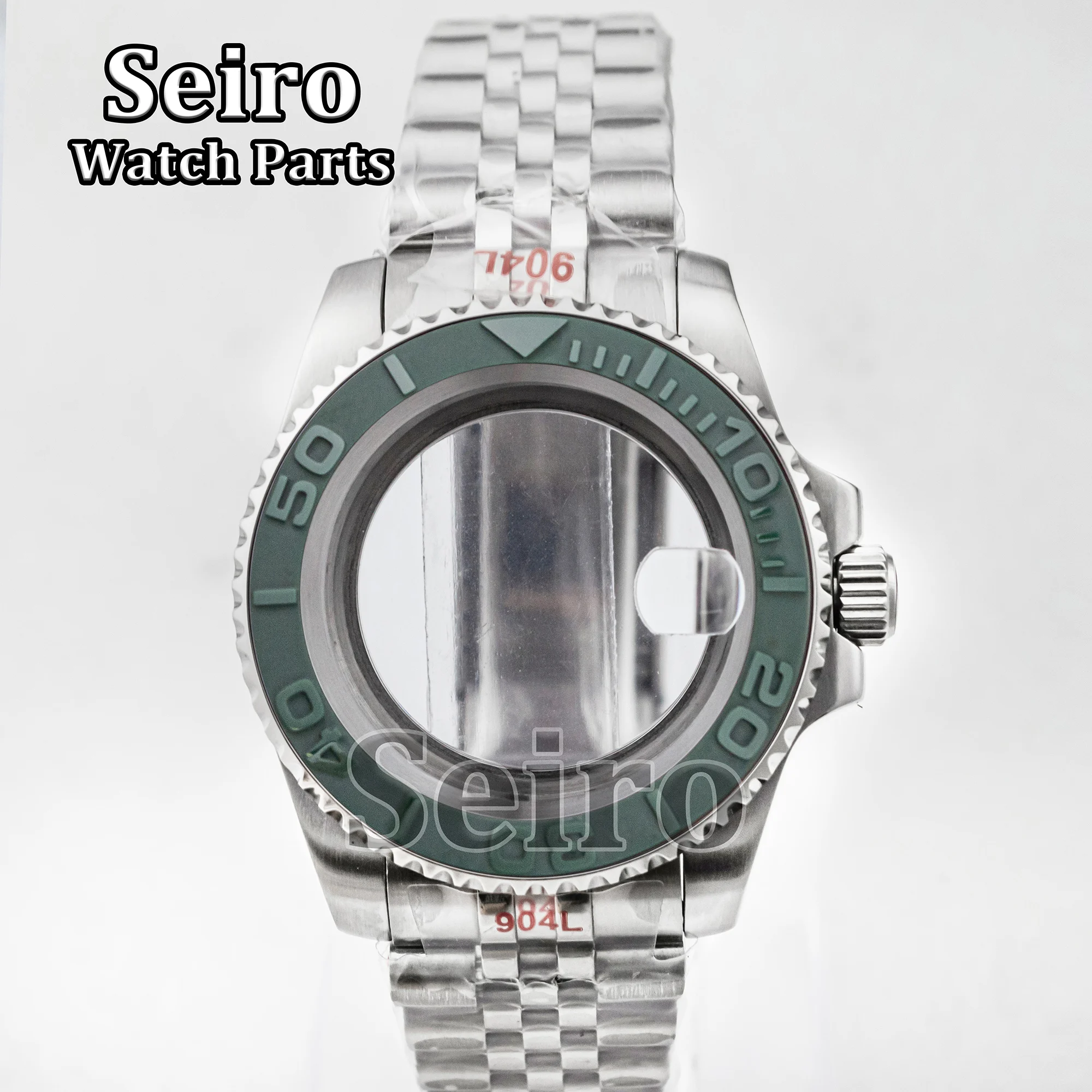 40MM NH35 Case Jubilee Strap Sapphire Glass Stainless Steel Modify Silver 100M Waterproof for Yacht-master NH34 NH36 Movement