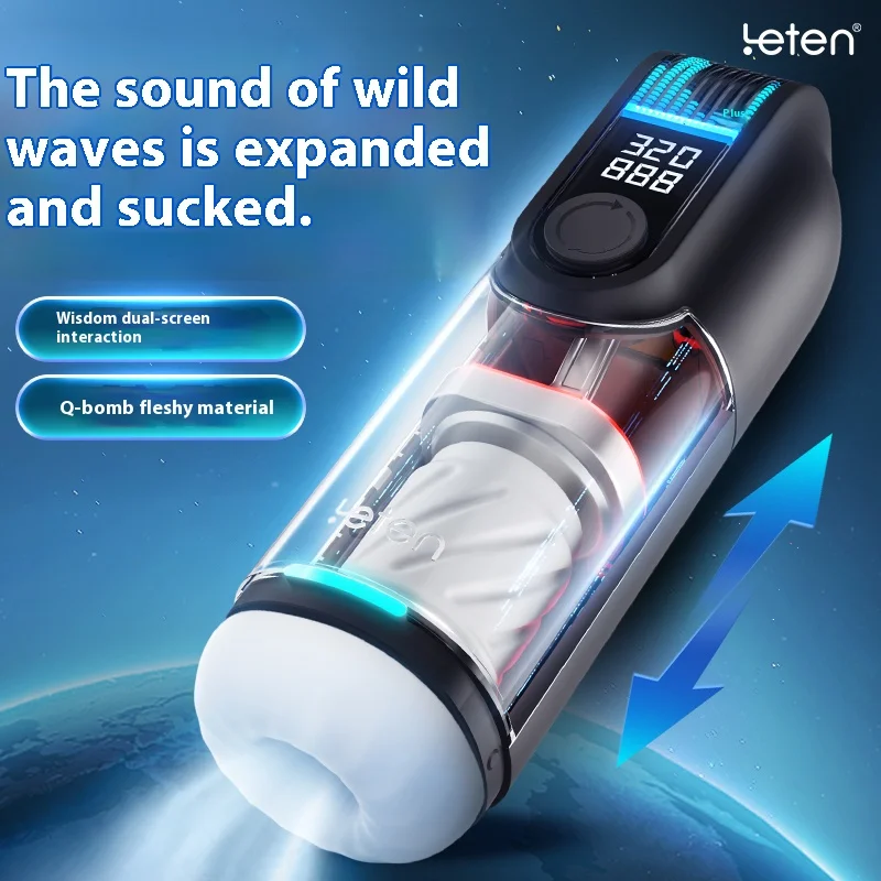 جهاز استمناء ذكر تلسكوبي ذكي أوتوماتيكي بالكامل من Leten جهاز استمناء ذكي لتدفئة الصوت للرجال ألعاب جنسية منتجات للبالغين مهبل اصطناعي