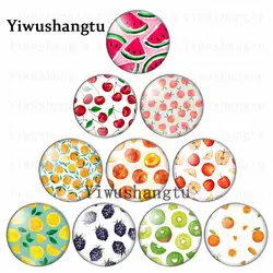 Delicious fruit apple peach cherry  orange grape 12mm/20mm/25mm/30mm Round photo glass cabochon demo flat back Making findings