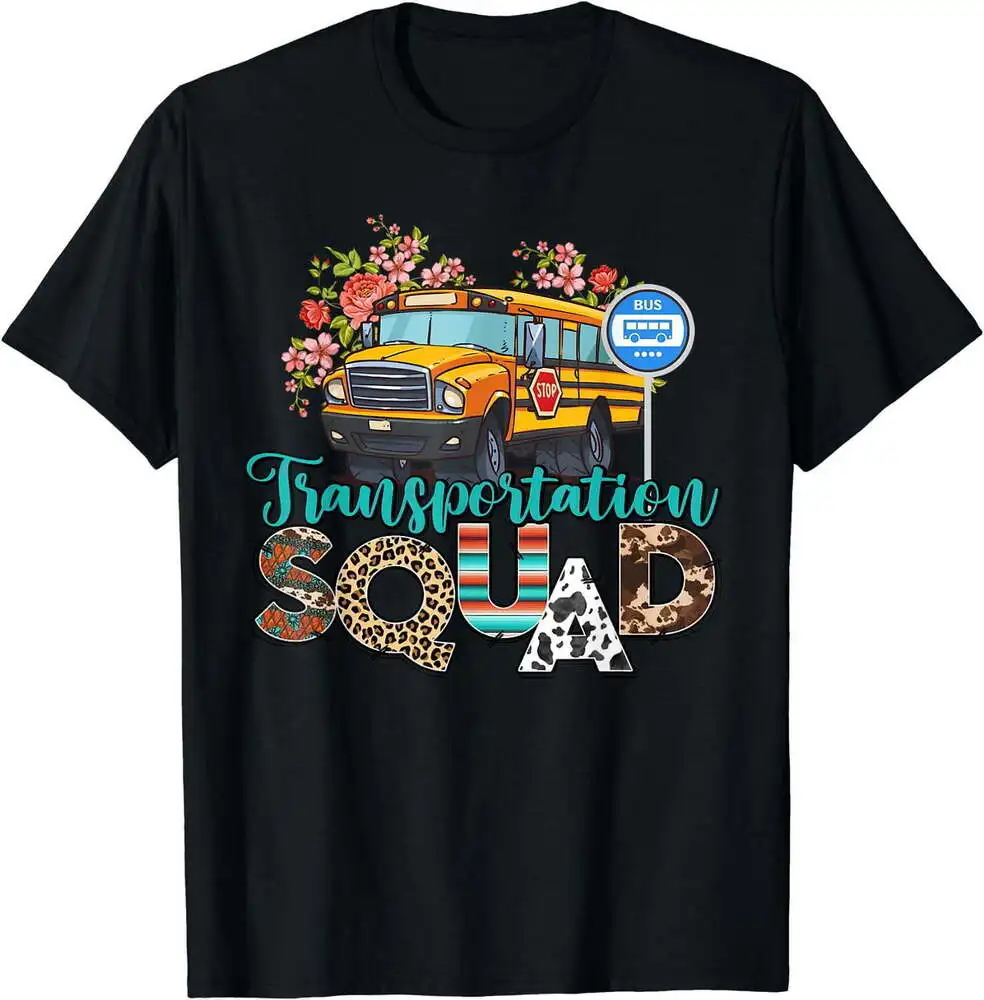 Transportation Squad Bus Driver School Bus Back To School T-Shirt For Women  Casual Cotton Luxury Brand Fashion Couple's Cloths