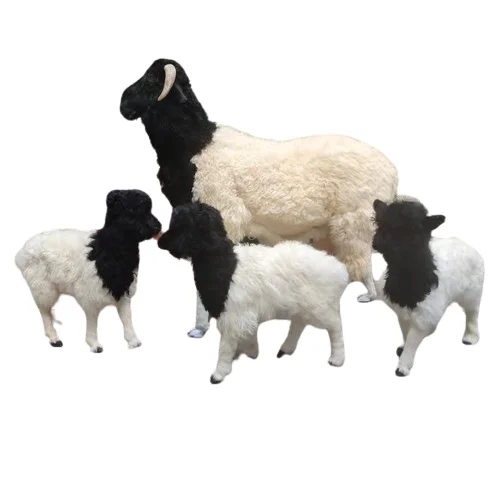 Goat Sculpture Courtyard Sheep Ornaments Fur Large Model Decoration Crafts